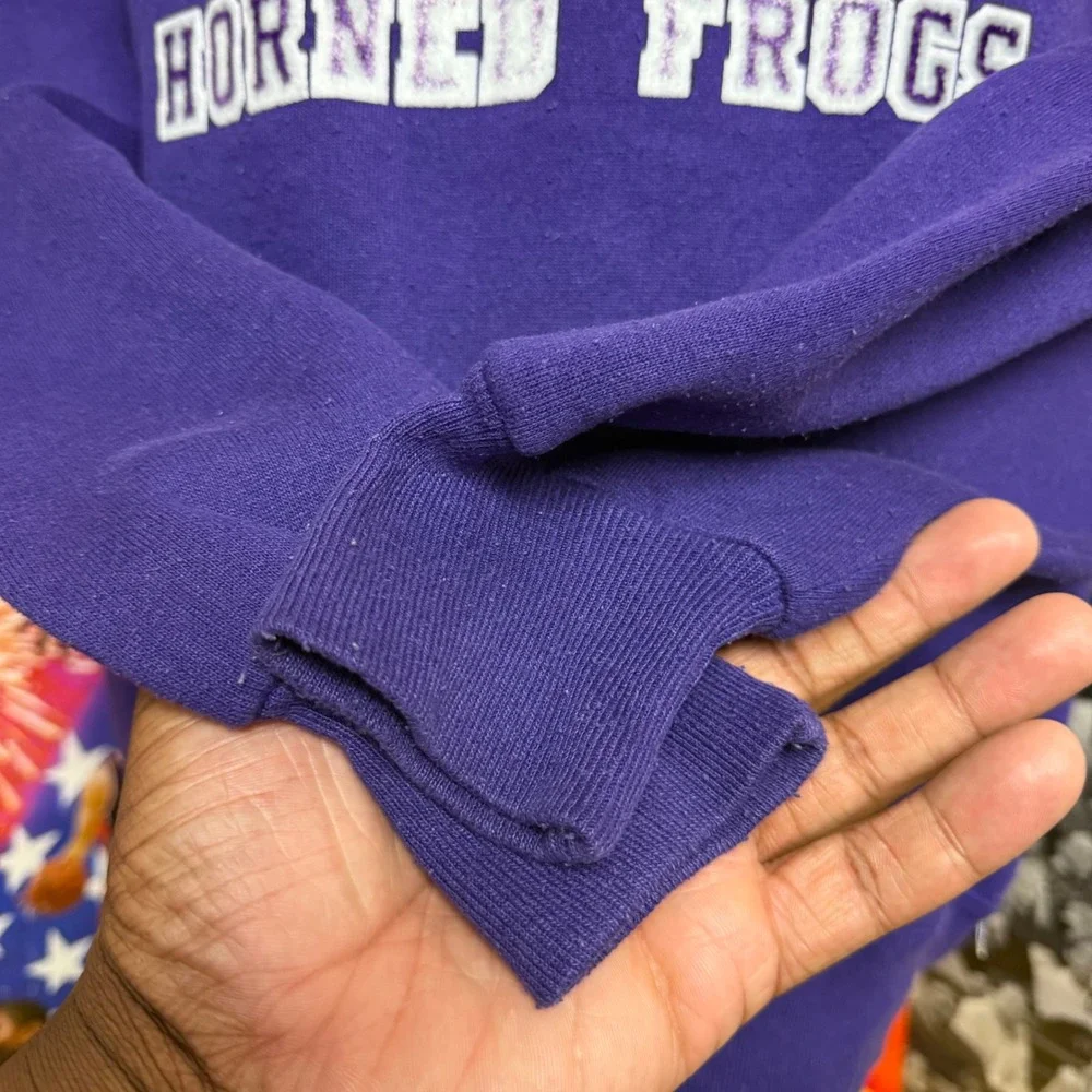Vintage 90s Texas Christian University TCU Horned Frogs NCAA Crewneck Sz XL - Picture 4 of 6
